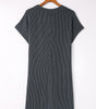 Robe T-shirt Rayée pour Femmes