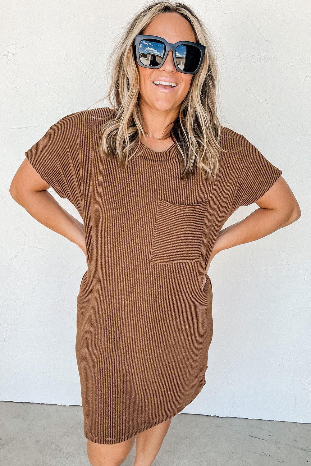 Robe T-shirt Rayée pour Femmes