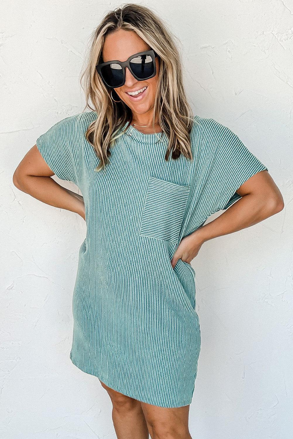 Robe T-shirt Rayée pour Femmes
