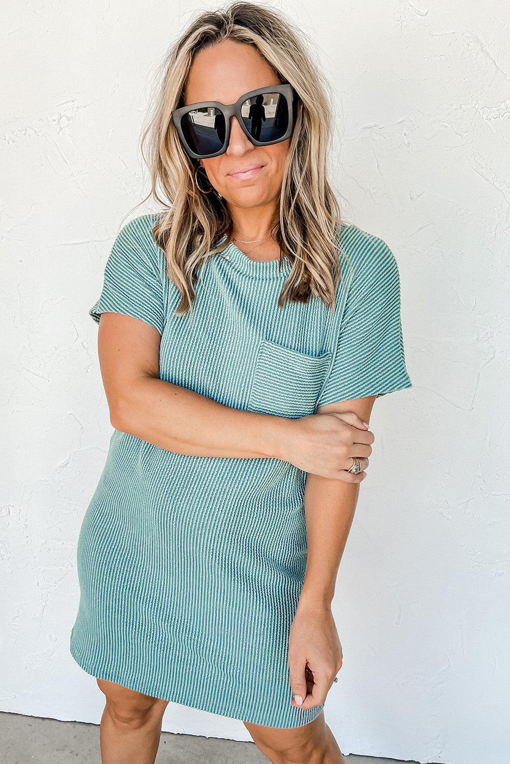Robe T-shirt Rayée pour Femmes