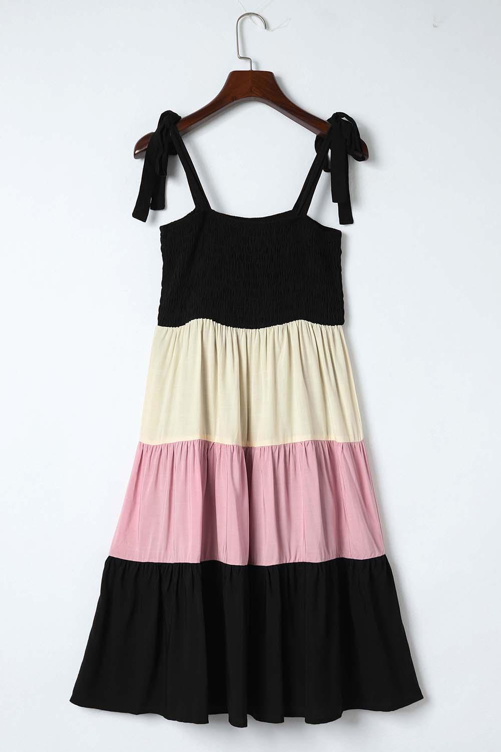 Robe Mini Sans Manches à Smocks pour Femmes