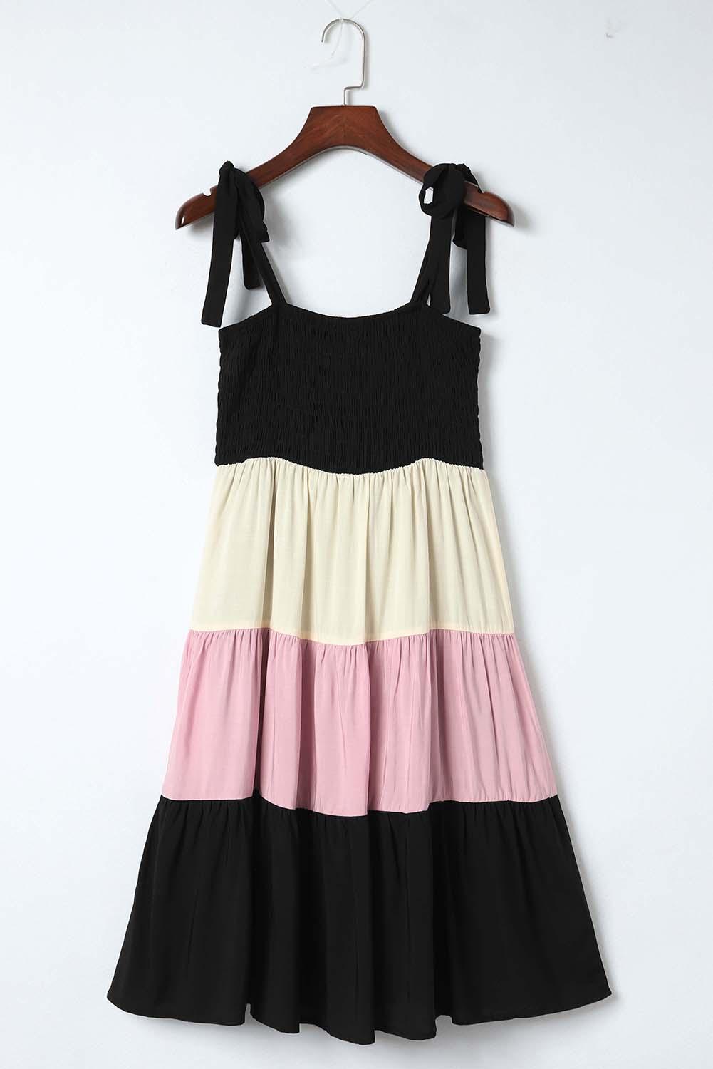 Robe Mini Sans Manches à Smocks pour Femmes