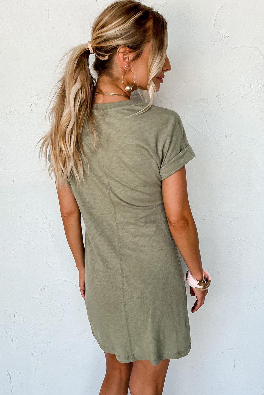Robe Mini Élévée avec Détail Torsadé pour Femmes