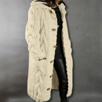 Gilet Long à Capuche en Grosse Maille pour Femme - Emilia Lane