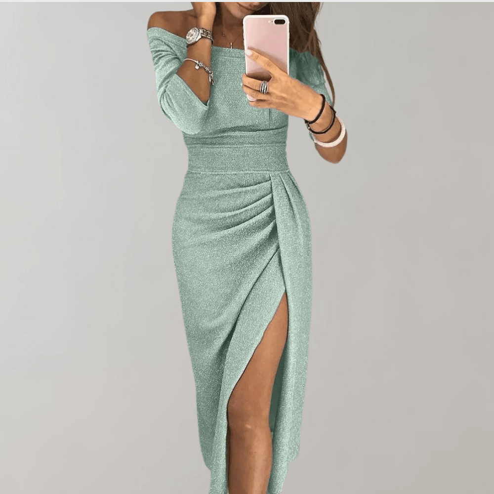 Robe à Paillettes avec Fente Élégante pour Femmes