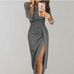 Robe à Paillettes avec Fente Élégante pour Femmes
