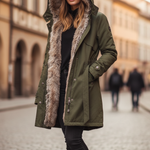 Parka Femme Hivernale avec Doublure en Fausse Fourrure pour Femmes