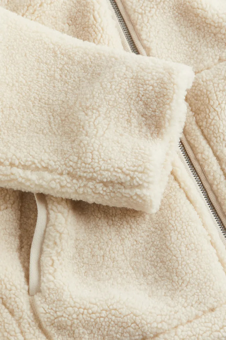 Veste Zippée Teddy à Coupe Décontractée pour Femmes