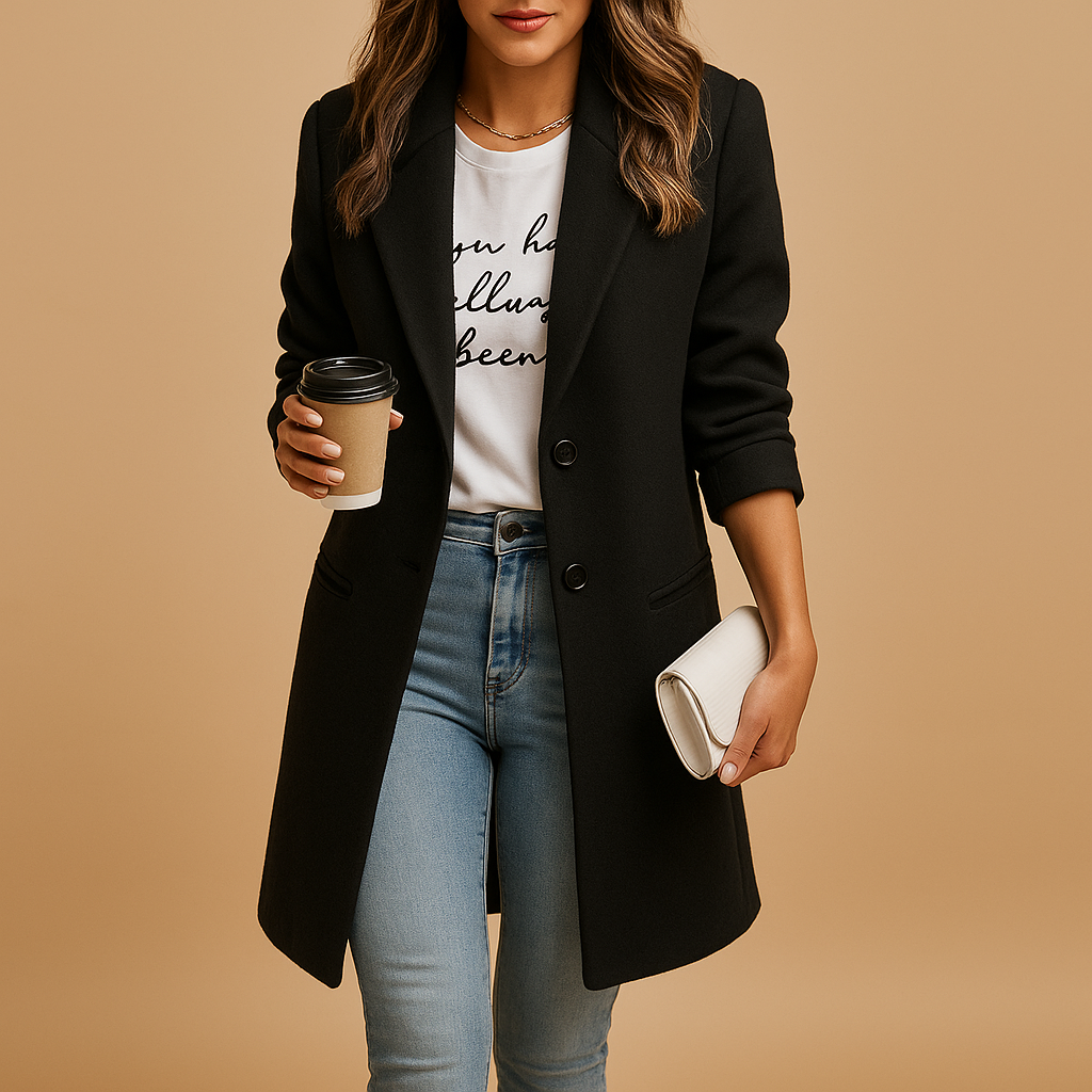 Elegant Long Wool Coat for Women