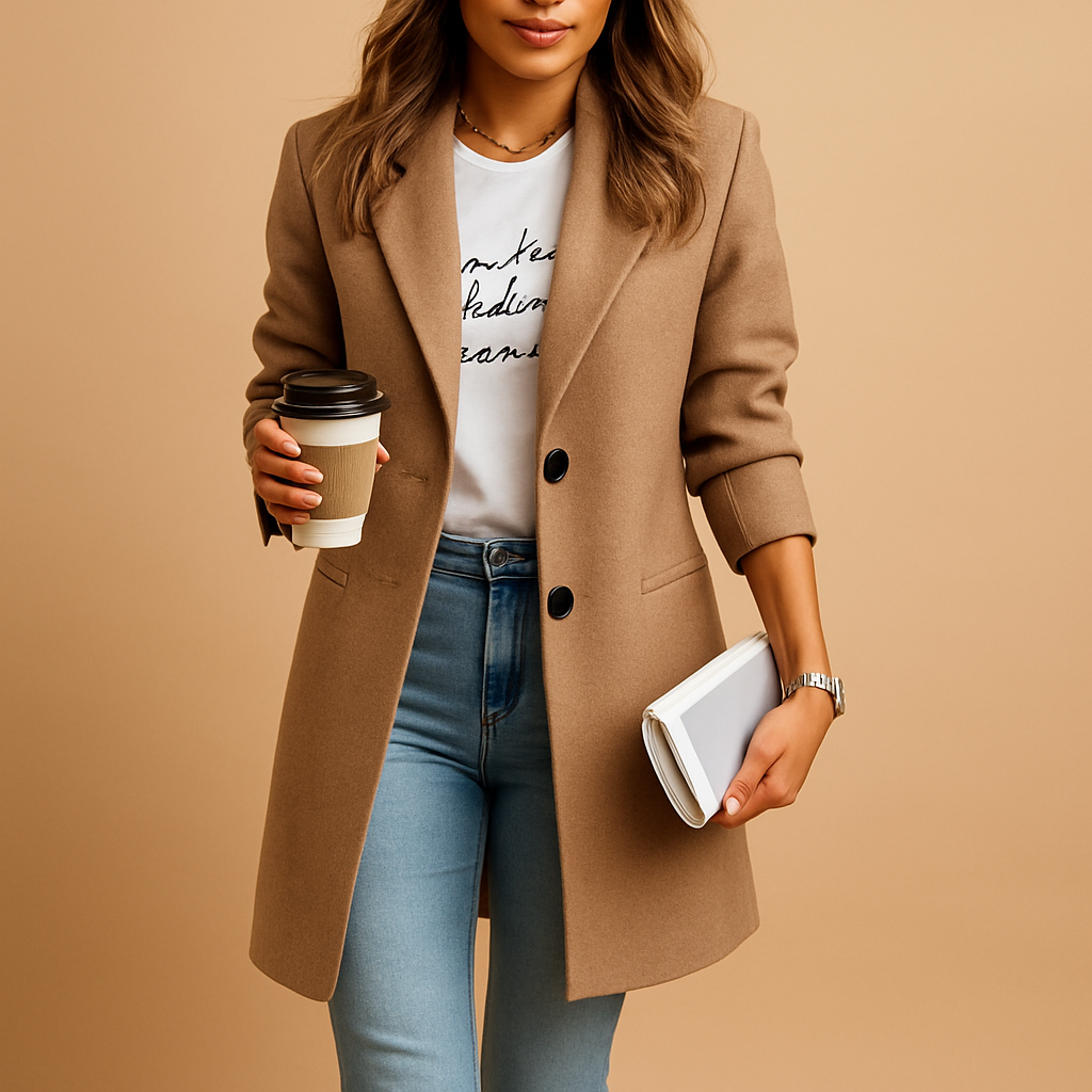 Elegant Long Wool Coat for Women