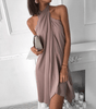 Robe Halter Drapée Élégante pour Femmes