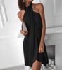 Robe Halter Drapée Élégante pour Femmes