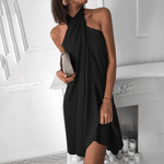 Robe Halter Drapée Élégante pour Femmes