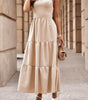 Robe Maxi en Flanelle à Détails Volants
