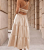 Robe Maxi en Flanelle à Détails Volants