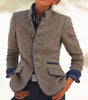 Blazer Col Montant Bicolore pour Femmes