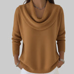 Pull Rouge en Maille Ample à Col Bénitier et Manches Longues
