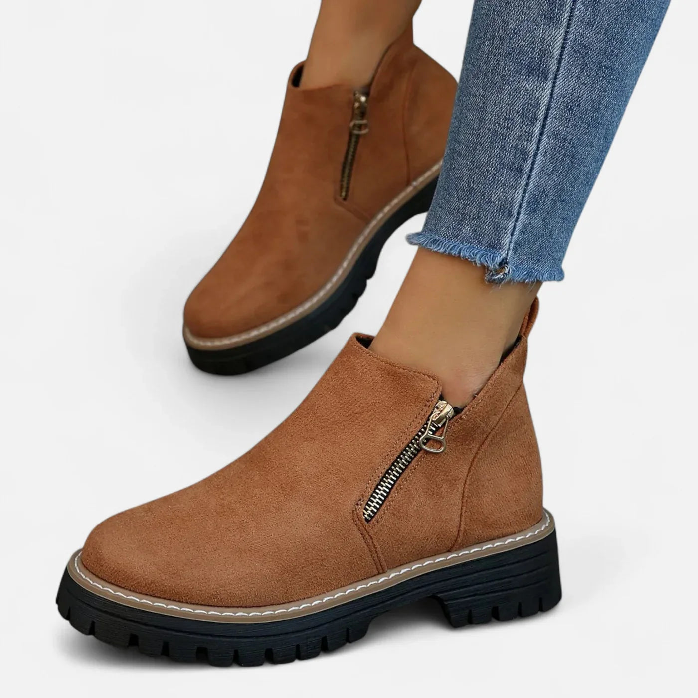 Bottines courtes à semelle crantée pour femmes