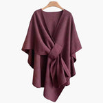 Poncho-Écharpe Style Décontracté en Coton pour Femmes