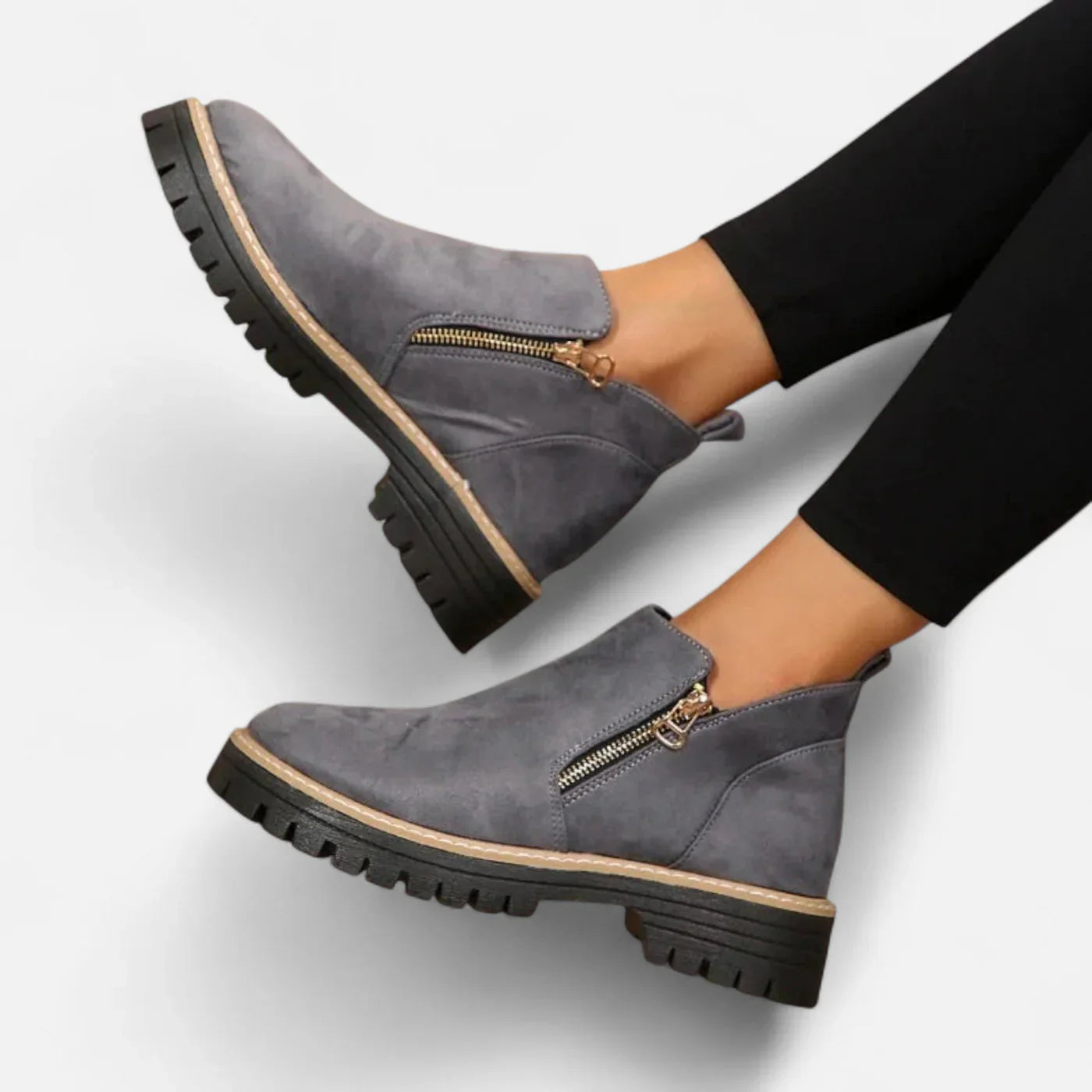 Bottines courtes à semelle crantée pour femmes