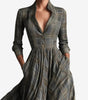 Robe longue à carreaux pour femmes