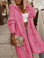 Cardigan Long à Capuche pour Femmes