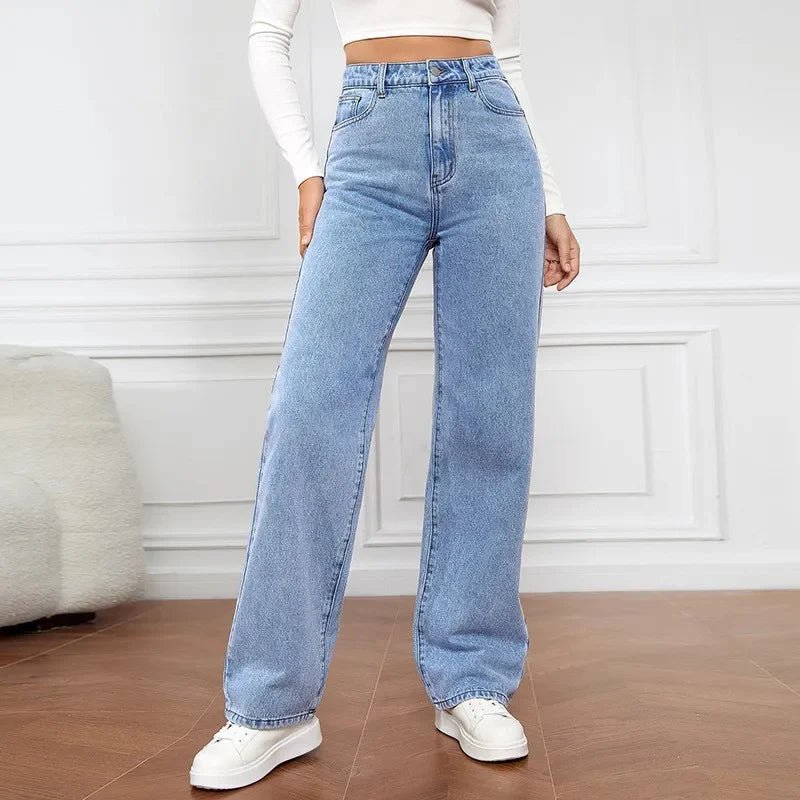Jeans droits taille haute pour femmes - Emilia Lane