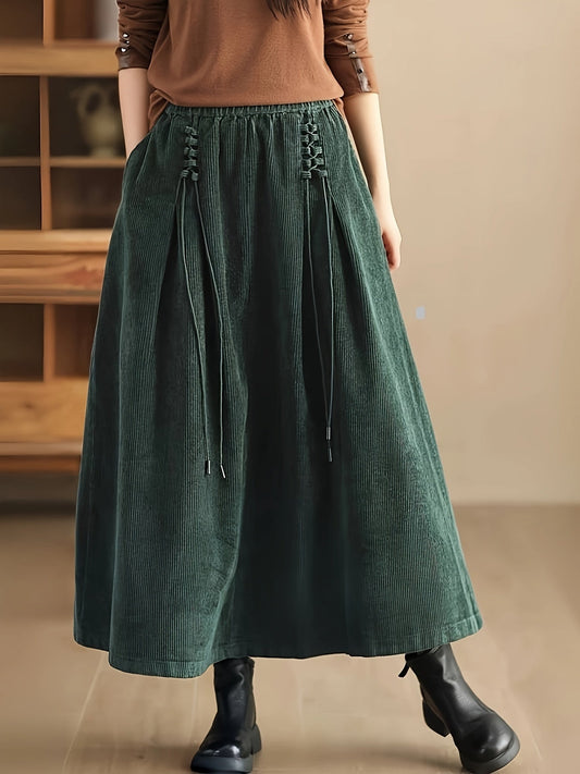 Jupe Maxi en Velours Côtelé pour Femme - Emilia Lane