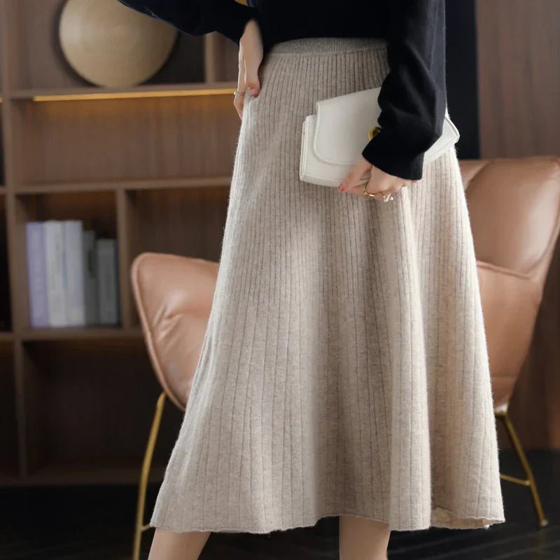 Jupe Plissée en Laine Pure pour Femme - Emilia Lane
