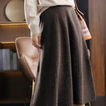 Jupe Plissée en Laine Pure pour Femme - Emilia Lane