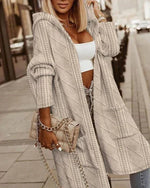 Cardigan Long à Capuche pour Femmes