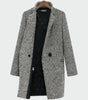 Manteau Long à Motif Pied-de-Poule pour Femme