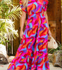 Robe Maxi Colorée avec Volants pour Femmes