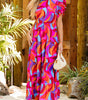 Robe Maxi Colorée avec Volants pour Femmes