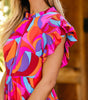 Robe Maxi Colorée avec Volants pour Femmes