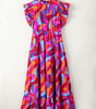 Robe Maxi Colorée avec Volants pour Femmes