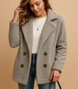 Manteau d'Hiver Court en Peluche pour Femmes