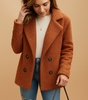 Manteau d'Hiver Court en Peluche pour Femmes