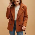 Manteau d'Hiver Court en Peluche pour Femmes