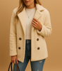 Manteau d'Hiver Court en Peluche pour Femmes