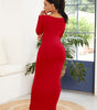 Robe Longue Bodycon Col Rond pour Femmes