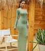 Robe Longue Bodycon Col Rond pour Femmes