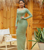 Robe Longue Bodycon Col Rond pour Femmes