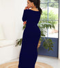 Robe Longue Bodycon Col Rond pour Femmes
