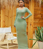 Robe Longue Bodycon Col Rond pour Femmes