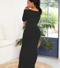 Robe Longue Bodycon Col Rond pour Femmes