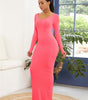 Robe Longue Bodycon Col Rond pour Femmes