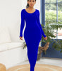 Robe Longue Bodycon Col Rond pour Femmes