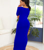Robe Longue Bodycon Col Rond pour Femmes