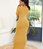 Robe Longue Bodycon Col Rond pour Femmes